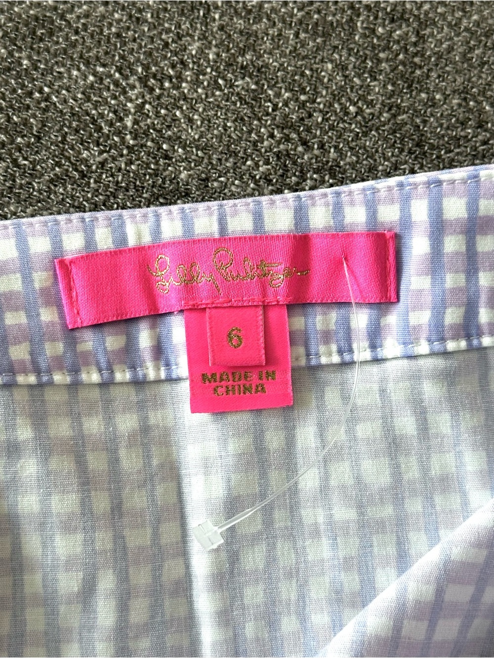 Lilly Pulitzer Rosalie Mini Skirt Lilac Gingham Mini Skirt Ruffle Tiered Size 6 - Picture 7 of 8